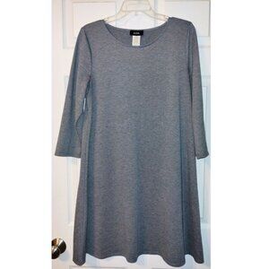 Women's MSK Gray Knit 3/4 Length Sleeve Jersey A-Line w/ Swing Dress (Sz. Large)